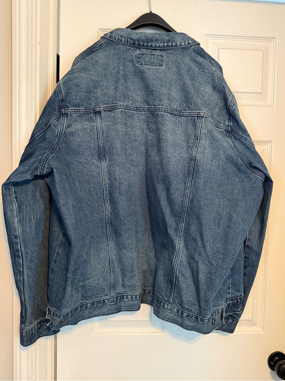 The Foundry Supply Co. Blue Denim Bomber Jacket - Picture 2 of 3